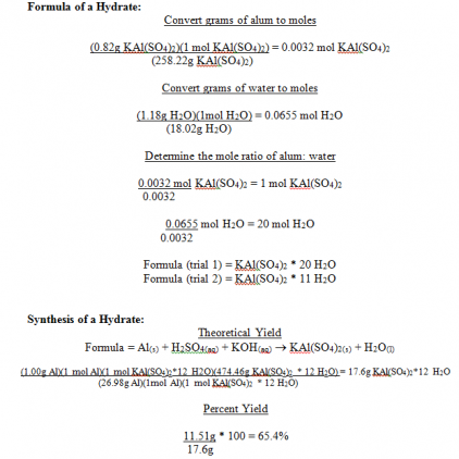 formula of a hydrate formula of a hydrate