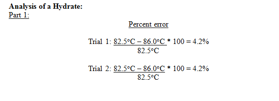 Analysis of a Hydrate