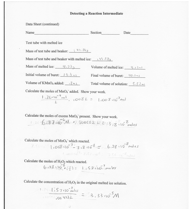 Detecting a reaction intermediate 2