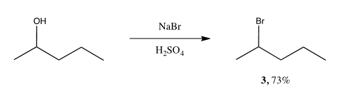 Substitution of 2-pentanol to form 2-bromopentane